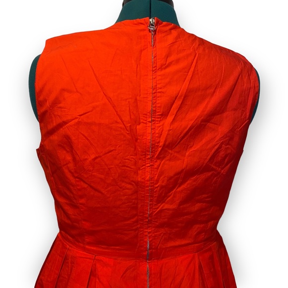 GAP 100% Cotton Red Orange Sleeveless A-line Dress Size 12 - Picture 6 of 11